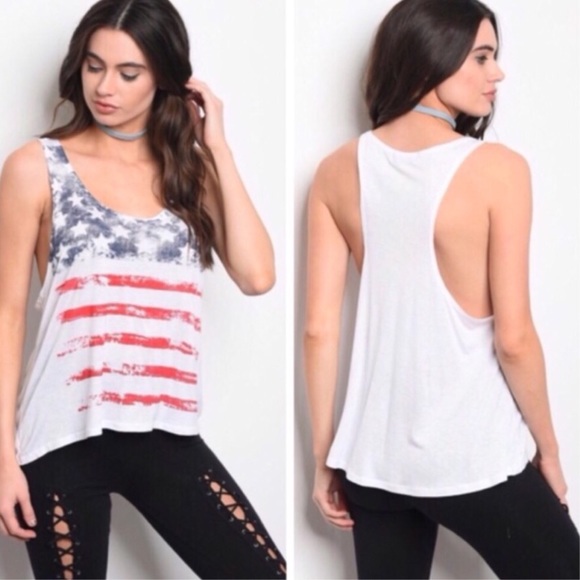 Tops - American Flag Tank Tops - American Flag Tank